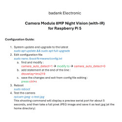 Camera Module 8MP Night Vision (with-IR) for Raspberry Pi 5